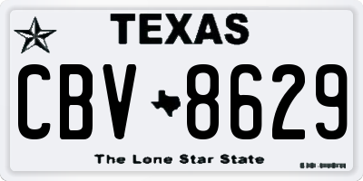 TX license plate CBV8629