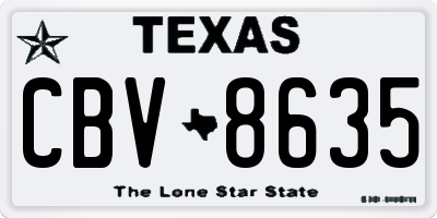 TX license plate CBV8635