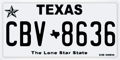 TX license plate CBV8636