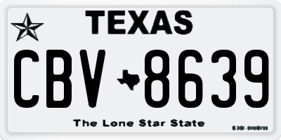 TX license plate CBV8639