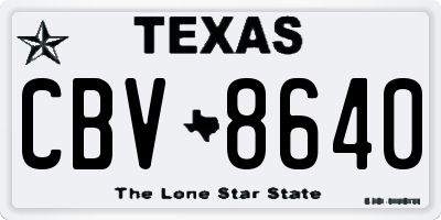 TX license plate CBV8640