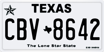 TX license plate CBV8642