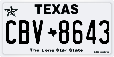 TX license plate CBV8643