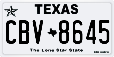 TX license plate CBV8645