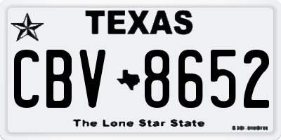 TX license plate CBV8652