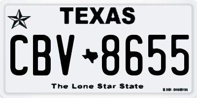 TX license plate CBV8655