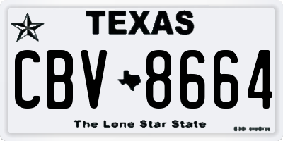 TX license plate CBV8664