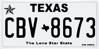 TX license plate CBV8673