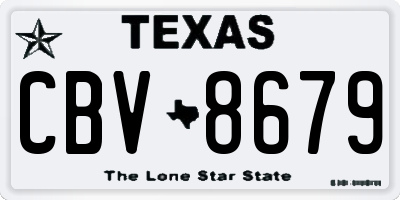 TX license plate CBV8679