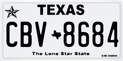 TX license plate CBV8684