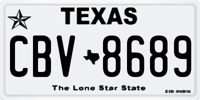 TX license plate CBV8689