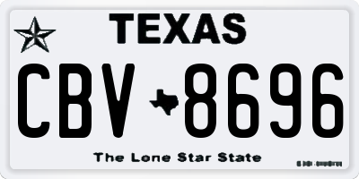 TX license plate CBV8696