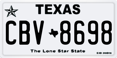 TX license plate CBV8698