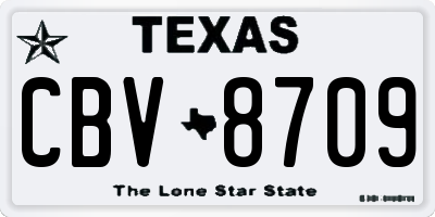 TX license plate CBV8709