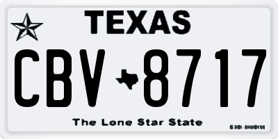 TX license plate CBV8717