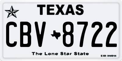 TX license plate CBV8722