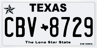 TX license plate CBV8729