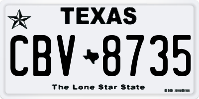 TX license plate CBV8735
