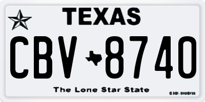 TX license plate CBV8740