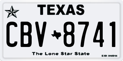 TX license plate CBV8741