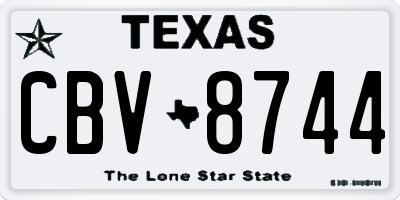 TX license plate CBV8744