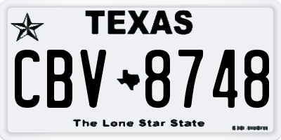 TX license plate CBV8748