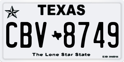 TX license plate CBV8749