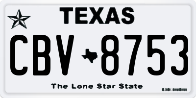 TX license plate CBV8753