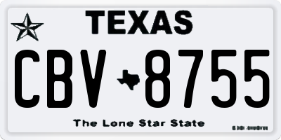 TX license plate CBV8755