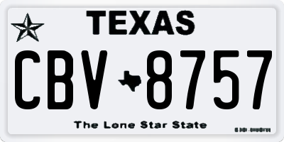 TX license plate CBV8757