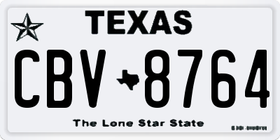 TX license plate CBV8764