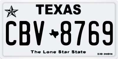TX license plate CBV8769