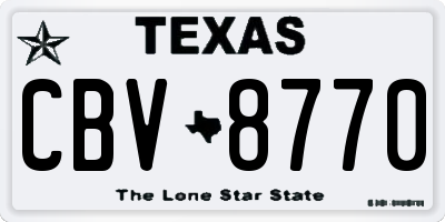 TX license plate CBV8770