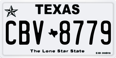 TX license plate CBV8779