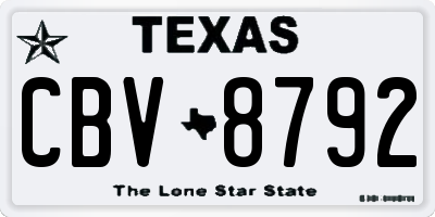 TX license plate CBV8792