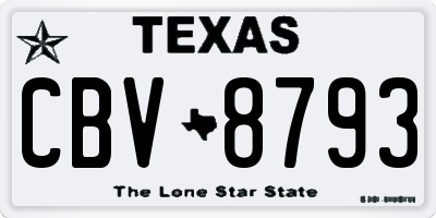 TX license plate CBV8793