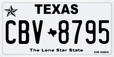 TX license plate CBV8795