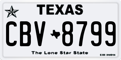 TX license plate CBV8799