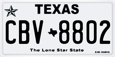 TX license plate CBV8802