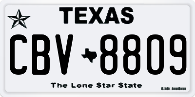 TX license plate CBV8809
