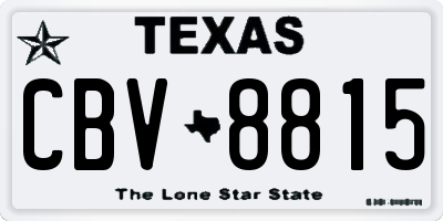 TX license plate CBV8815