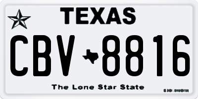 TX license plate CBV8816