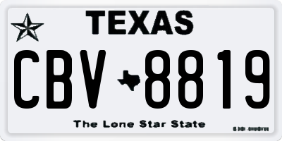 TX license plate CBV8819