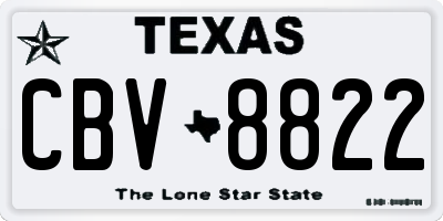 TX license plate CBV8822