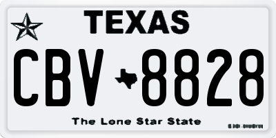 TX license plate CBV8828