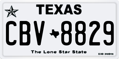 TX license plate CBV8829