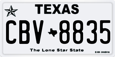 TX license plate CBV8835