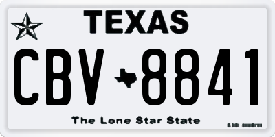 TX license plate CBV8841