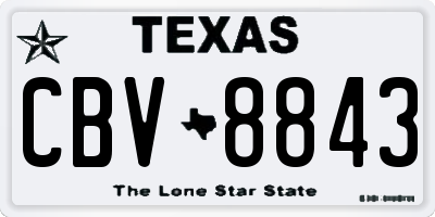TX license plate CBV8843