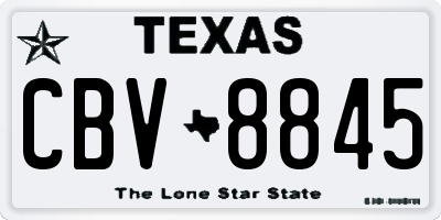 TX license plate CBV8845